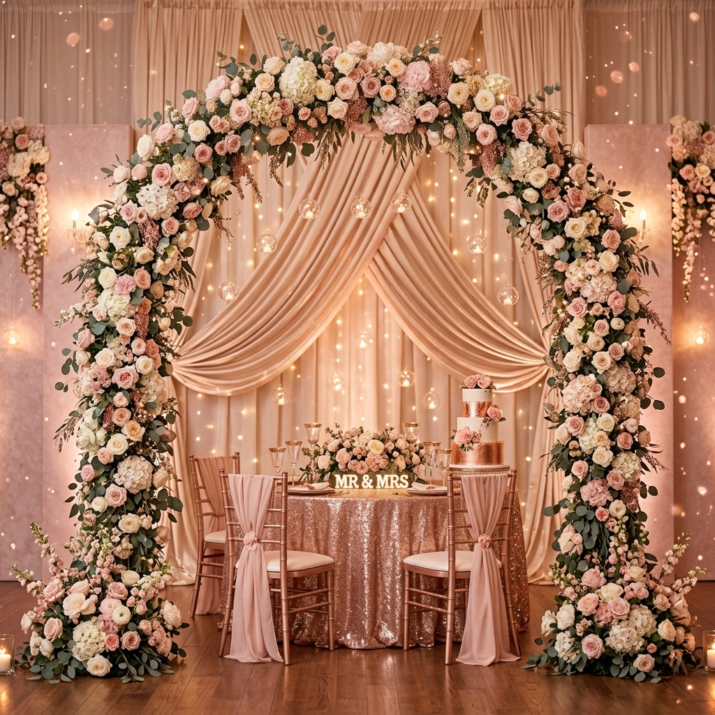 Regal Rose Gold Backdrop